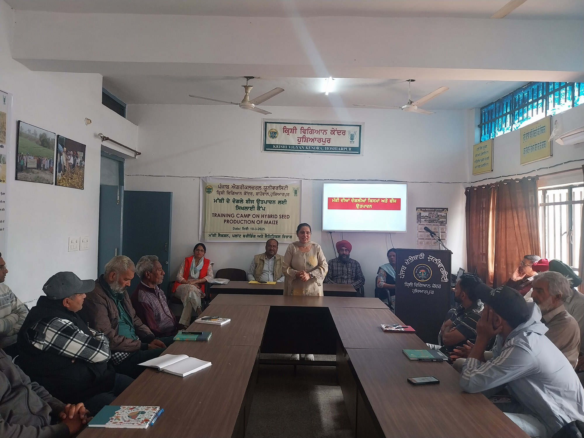 Training on Double Seed Maize Seed Production organised at PAU-KVK, Hoshiarpur